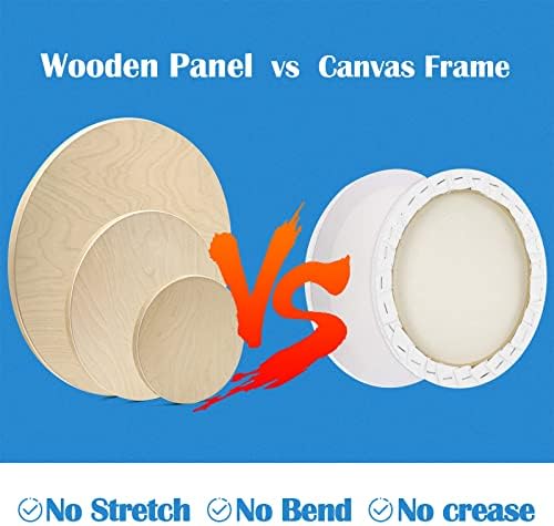 Falling in Art 3 Pack of 8, 12, 16'' Unfinished Round Birch Wood Panels