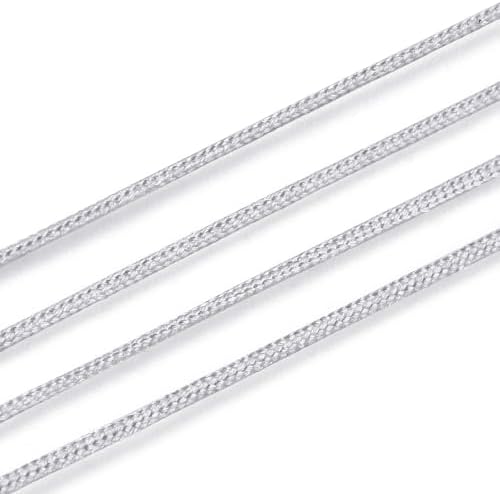 43 Yards Nylon String Friendship Bracelets String 0.8mm Nylon Beading Thread Braided Chinese Knotting Cord Macrame Cords for Kumihimo Necklaces Tassels Jewelry Crafts (Silver)