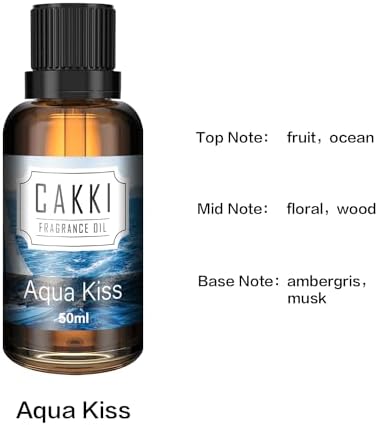 Essential Oils for Diffusers for Home, Scent-Aqua Kiss, Single Large Size 50ml, Cakki Fragrance Oils, for Candle Making, for Soap Making, Diffuser Oil Scents