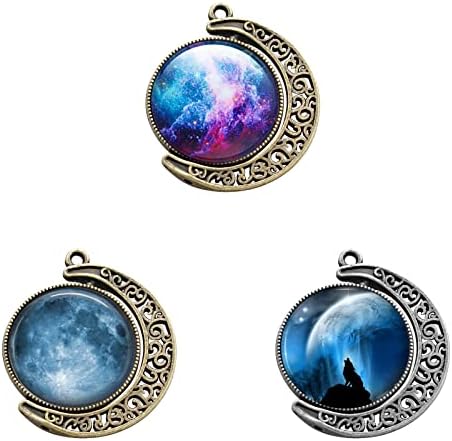 Moon Rotation Double Side Pendant Trays, 30Pcs 10Sets