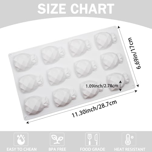 3D Silicone Geometric Pineapple Molds for Chocolate, Candy, Pastry