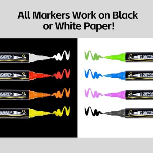 WINSONS 120 Colors Acrylic Paint Markers, Dual Tip with Fine Tip and Brush Tip Pens for Rock Painting Supplies, Canvas, Wood, Calligraphy, Metal, Ceramic, Glass, DIY Crafts Art Supplies Kit