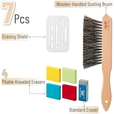 Mr. Pen- Art Eraser Set, 7 pcs, Pencil Eraser, Artist Eraser, Art Erasers