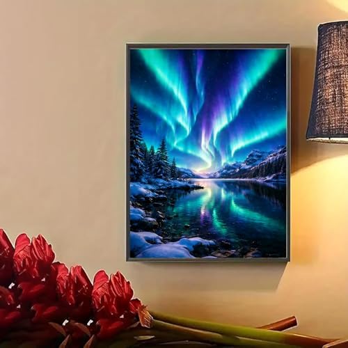 Lophomie Diamond Art Kits for Adults Northern Lights Diamond Painting Kits
