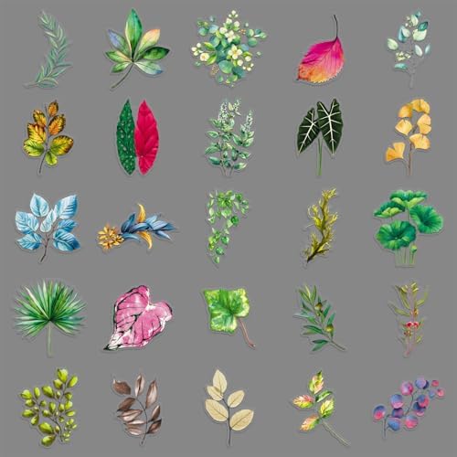 50PCS Watercolor Botanical Stickers