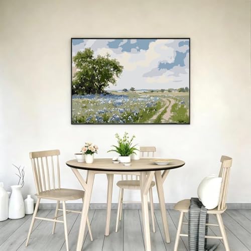 EIBEILI Rural Scenery Paint by Numbers Kit for Adults Beginner,Wildflowers Adult Paint by Number Kits on Canvas,Easy Canvas Paint by Numbers for Adults for Home Wall Decoration 12 X 16 inch