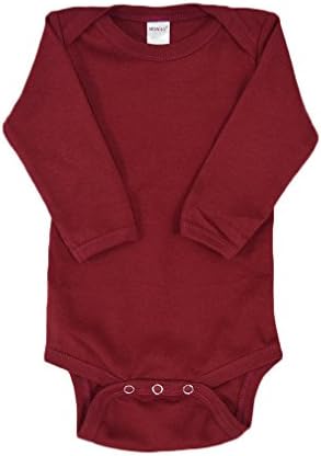 Monag Long Sleeve Baby Bodysuit, Long Sleeve Blank Solid Color Baby One-Piece, 100% Cotton Infant Bodysuit, Creeper