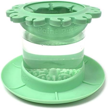 Paint Puck Ultimate Rinse Cup Paint Brush Cleaner, Mug (4 in), Green | Non-Spill Paint Water Cup & Brush Cleaner, Brush Holder, Squeegee Lips & Drip Tray, Acrylic, Watercolor, Art Supplies