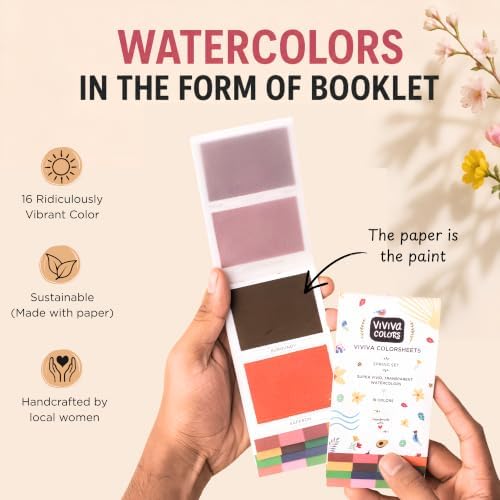 Viviva Watercolor Sheets - Spring 16 Colors, Travel Watercolor Paint Set