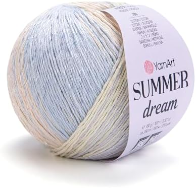 YarnArt Summer Dream Yarn 383 yd Fine Cotton Viscose, 70% Cotton 30% Viscose, Lightweight Knitting Yarn, Crochet Yarn for Summer Tops, Shawls, Cardigans, Baby Clothes & Accessories (4312, Pack of 1)