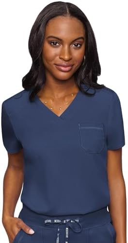 Med Couture Touch Women's Scrub Tops V-Neck Tuck-in Top with 1 Pocket