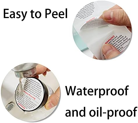 FuraHa 720 Pieces Warning Labels 2 Inch Jar Container Stickers Safety Stickers Decal for Candle Making DIY Jars and Tins