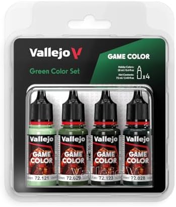 Vallejo - Green Color Set, Game Color, 4 Bottles x 0.6 fl.oz.