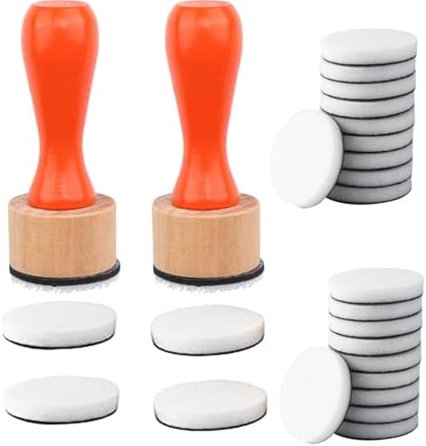 26 Pcs/Sets Ink Blending Tool Sets, Include 2 Pcs Round Ink Mini Applicator Tools and 24 Pcs Replacement Refill Foam Pads for Drawing Distressing Blending Scrapbooking & Stamping Supplies (Orange)
