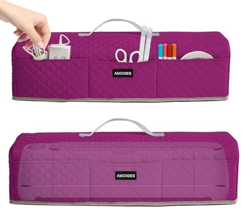 AMOIGEE Padded Dust Cover for Criicut Maker 4, Maker 3, Maker, Explore 4, Explore 3, Explore Air 2, Protective Machine Cover with Handle, Storage Pockets for Craft Accessories and Suppliers