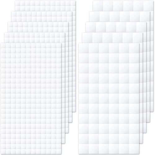 Joez Wonderful 10 Sheets Foam Adhesive Squares, 12x12x3mm & 6x6x2mm, White