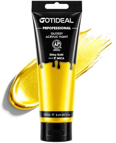 GOTIDEAL Gold Leaf Paint, 8.45oz/250ml, Metallic Gold Acrylic Paint