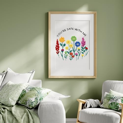 Louise Maelys Embroidery Kit for Beginners, Wildflower Quote DIY Decor