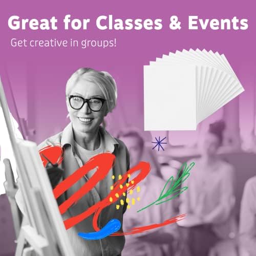 Artlicious Small Canvases for Painting - Pack of 12, 5 x 5 Inch Blank White Canvas Boards - 100% Cotton Art Panels Mini Canvas Bulk for Oil, Acrylic & Watercolor Small Canvas for Painting