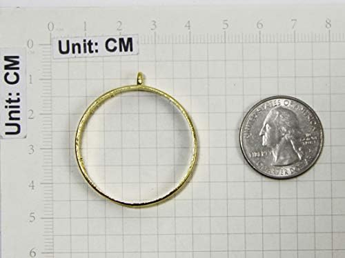 ALLinONE Gold Plated Bezel Pendant Charm Blank Frame for DIY Resin Jewelry Making (Round)