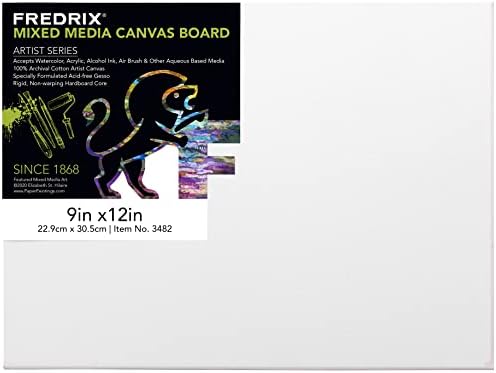 Fredrix Artist Series Archival Board, 9" x 12", Mixed Media Canvas Panel