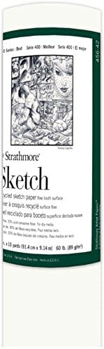Strathmore 400 Series Sketch Paper Roll, Recycled, 36 inch x 10 yards - Bulk Paper Supplies for Drawing, Illustration, Art Class Students