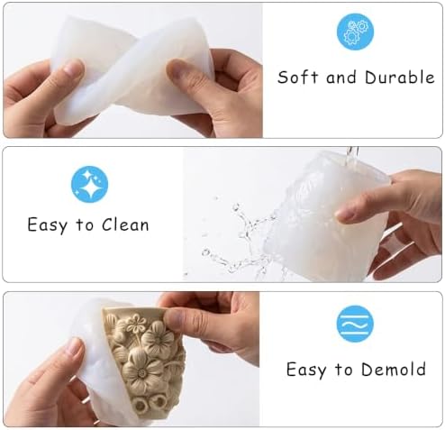 3D Floral Relief Silicone Mold for Epoxy Resin Casting Containers