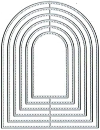 Silver Overlap Arched Border Metal Cutting Dies for Card Making Kit Embossing Paper Die Cuts Scrapbook Machine Stencils Storage Pockets Supplies, Scrapbooking and Stamping