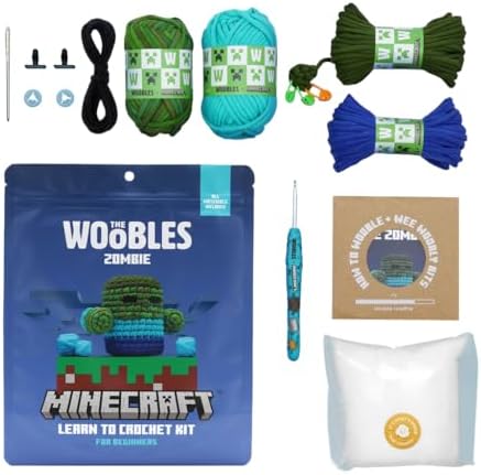 The Woobles Minecraft Crochet Kit for Beginners (Zombie)