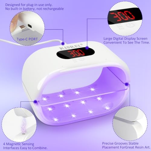 KISREL UV Light for Resin, Plug-in Non-Rechargeable 2-in-1 w/Flashlight