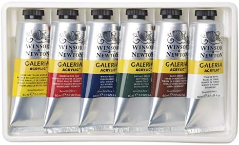 Winsor & Newton Galeria Acrylic Paint, 6 x 60ml (2--oz) Tube Paint Set