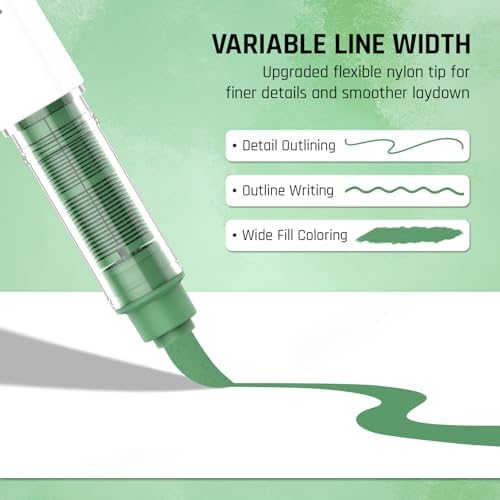 Nature Greens 9 Colors Acrylic Paint Markers Set for Art Painting, DIY Crafts, Wood, Glass, Canvas & More