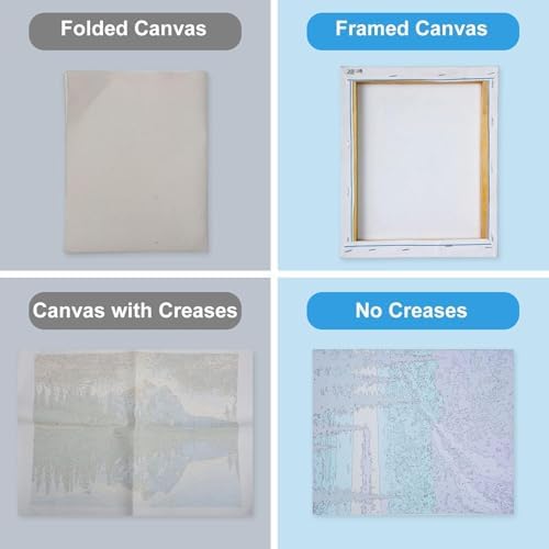HOIYLDS 3 Pack Paint by Number for Adults Framed Canvas, National Park DIY Arts and Crafts for Adults Beginner with Wooden Easel, Paint Brushes, Acrylic Paint Set for Home Wall Decor, 9 * 12 Inch