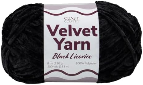 Craft County Bulky 5 Velvet Yarn – Super Soft Polyester Yarn for Blankets, Home Décor, and More!