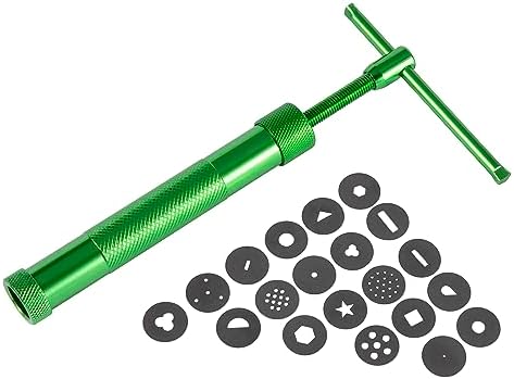 Stainless Steel Clay Extruder Sugar Paste Extruder Cake Fondant Decorating Tool Set Ceramics & Pottery Clay Extruders Mixers & Presses (Green)