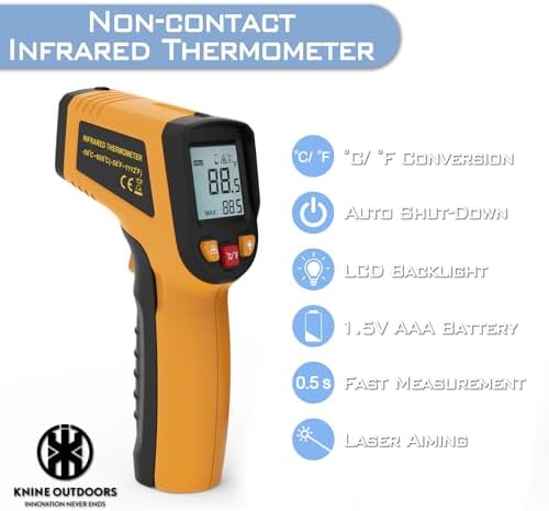 KNINE OUTDOORS Infrared Thermometer Gun, -58℉ to 1112℉