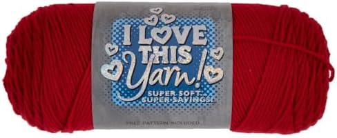 Hobby Lobby I Love This Yarn, 100% Acrylic, Red, Set of 2