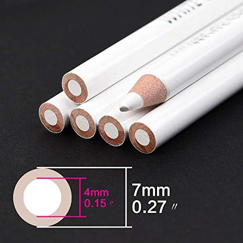 2 Pcs White Sketch Charcoal Pencils -Professional Hight Quality Sketch Highlight White Charcoal Wooden Pencils for Artist Drawing, Sketching, Blending