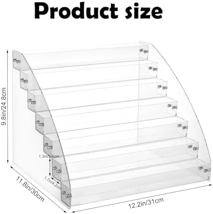 7 Tiers Clear Acrylic Paint Organizer with Brush Holder,paint Organizers Set Miniature Paints Holders, 7 Layers Paints Storage Rack, Craft Paint Rack