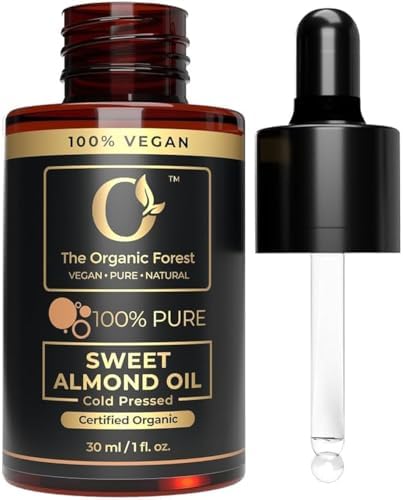 Plant Based and Organic Sweet Almond Oil - Cold-Pressed, Pure & Natural - Almond Drops for Skin, Hair, Face - Body Oil After Shower - Carrier Oil for Essential Oils Mixing - Aceite de Almendras