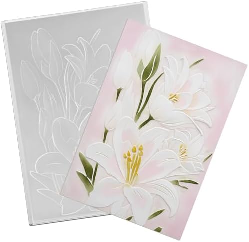 1 Pcs Geiseralie Embossing Folders for Card Making,Lily Style
