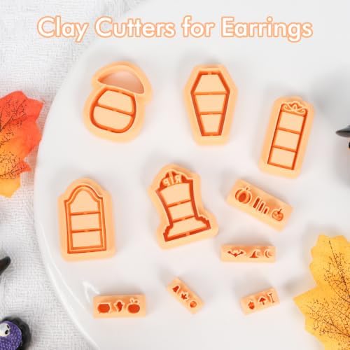 Puocaon Halloween Bookshelf Polymer Clay Cutters for Jewelry Earring Making