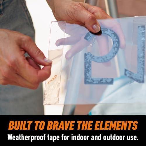 GORILLA Invisible Hold Mounting Tape, Holds Up to 15 lbs, Clear, 1" x 60" (Pack of 6)