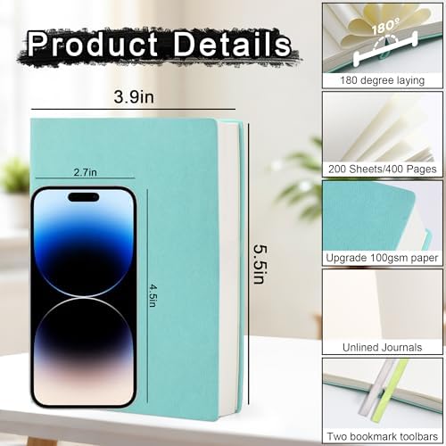 Thick Blank Journal Notebook 400 Pages A6 Unlined Sketchbook