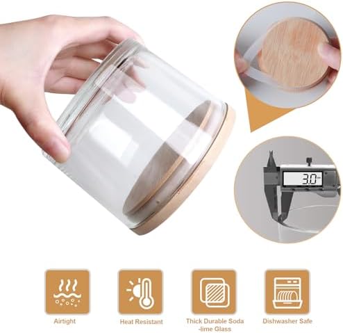 6-Pack 16oz Glass Candle Jars for Making Candles -Clear