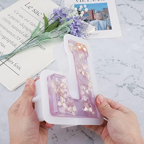 Gartful 7 Inch Large Letter Molds for Resin, 3D L Capital Alphabet Epoxy Resin Mold, A to Z Thick Resin Letter Molds for Making Letters, Word Sign Art, DIY Crafts, Making Cake, Party Home Decor