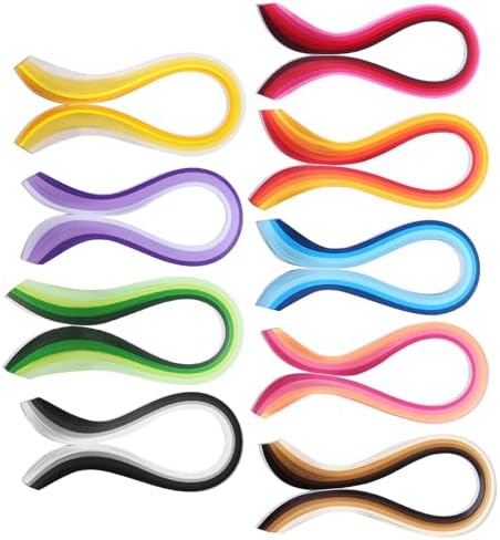 Auvotuis 7mm Width Quilling Paper Strips 40 Colors 900 Strips, Length 39cm