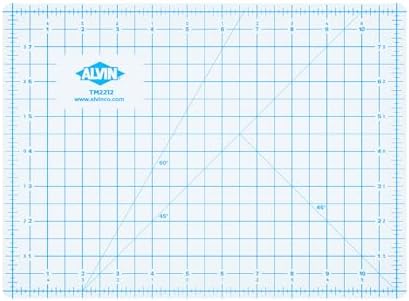 ALVIN TM Translucent Cutting Mat 8.5 x 12 inch | 3mm Layer with Grid on 1 Side | Light Box Compatible - Model TM2212