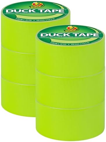 Duck Brand Color Duct Tape, 6-Roll, Fluorescent Citrus (285225_C)