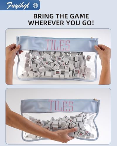 Empty Mahjong Tiles Bag with Zipper - Storage Up to 166 Tiles